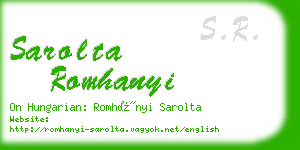 sarolta romhanyi business card